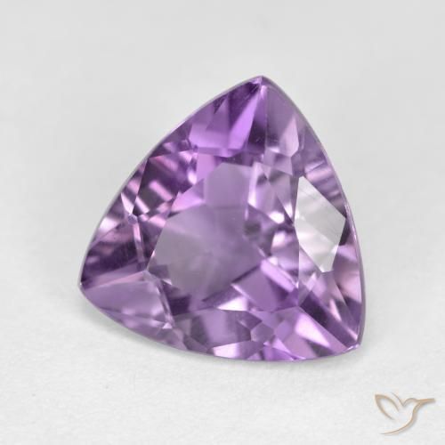 2.51 ct Violet Amethyst Stone, Natural Amethyst in Trillion Facet Shape for Sale
