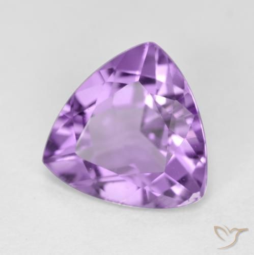 2.74 ct Violet Amethyst Stone, Natural Amethyst in Trillion Facet Shape for Sale
