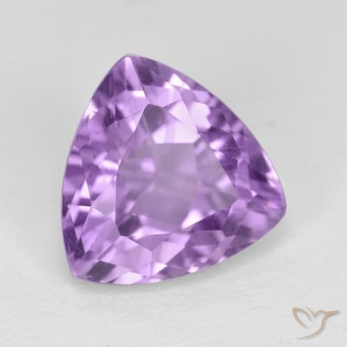 3.01 ct Violet Amethyst Stone, Natural Amethyst in Trillion Facet Shape for Sale
