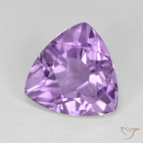 2.89 ct Violet Amethyst Stone, Natural Amethyst in Trillion Facet Shape for Sale