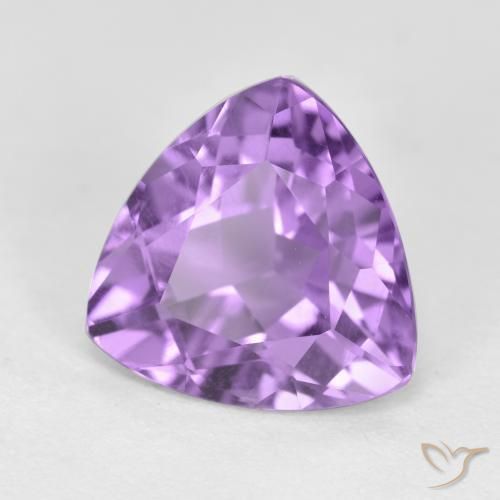 2.74 ct Violet Amethyst Stone, Natural Amethyst in Trillion Facet Shape for Sale