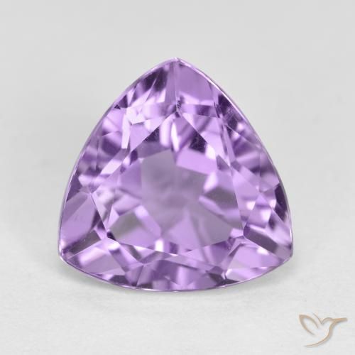 2.98 ct Violet Amethyst Stone, Natural Amethyst in Trillion Facet Shape for Sale