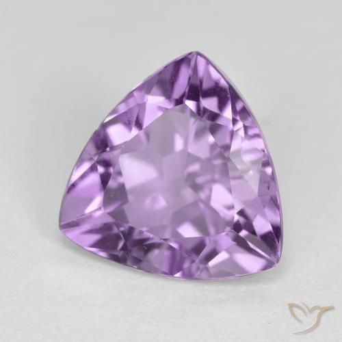 2.64 ct Violet Amethyst Stone, Natural Amethyst in Trillion Facet Shape for Sale