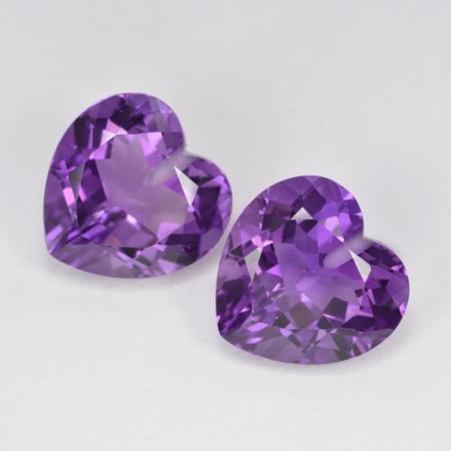 Medium-Dark Violet Ametista Gem - 3.4ct Half-Drilled Heart Facet (ID: 572327)