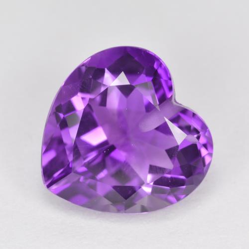 Medium Violet Аметист Камень - 3.4ct Half-Drilled Heart Facet (ID: 572331)