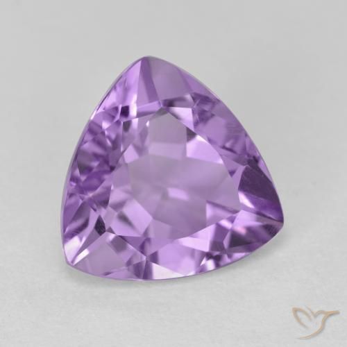 2.82 ct Violet Amethyst Stone, Natural Amethyst in Trillion Facet Shape for Sale