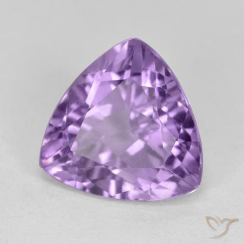 3.00 ct Violet Amethyst Stone, Natural Amethyst in Trillion Facet Shape for Sale