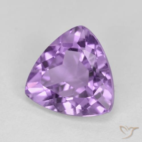 2.65 ct Violet Amethyst Stone, Natural Amethyst in Trillion Facet Shape for Sale