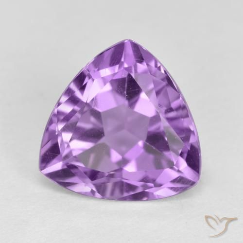 3.08 ct Violet Amethyst Gemstone, Amethyst Gem in Trillion Facet Shape for Sale.