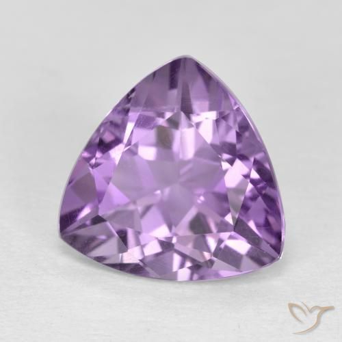 2.83 ct Violet Amethyst Stone, Natural Amethyst in Trillion Facet Shape for Sale