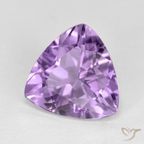 2.78 ct Violet Amethyst Stone, Natural Amethyst in Trillion Facet Shape for Sale