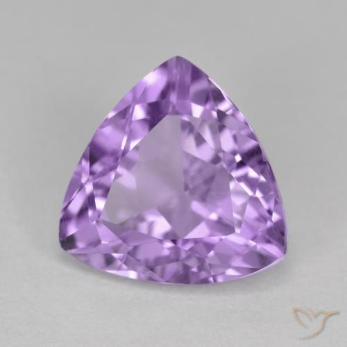 3.00 ct Violet Amethyst Stone, Natural Amethyst in Trillion Facet Shape for Sale