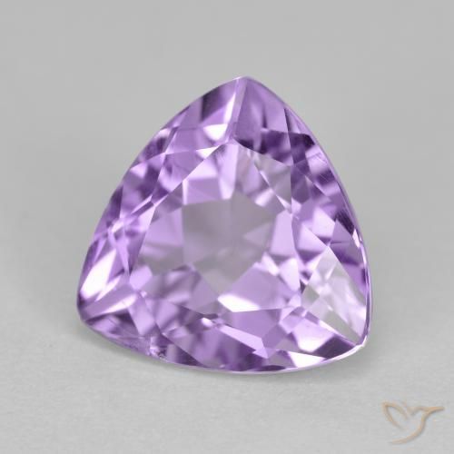3.06 ct Violet Amethyst Stone, Natural Amethyst in Trillion Facet Shape for Sale