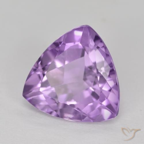 2.78 ct Violet Amethyst Stone, Natural Amethyst in Trillion Facet Shape for Sale