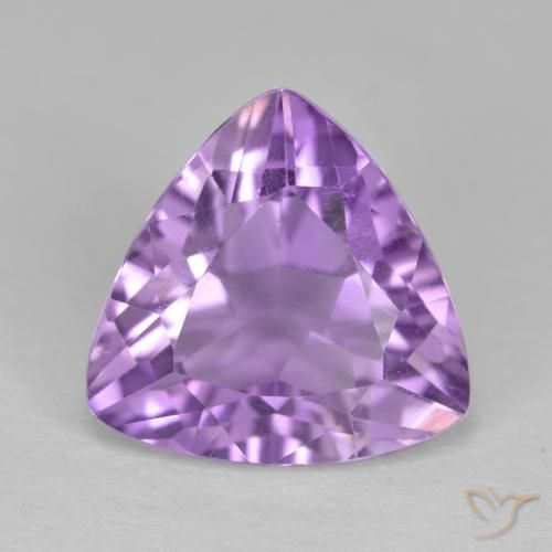 3.01ct Natural Medium Violet Amethyst, Trillion, VS