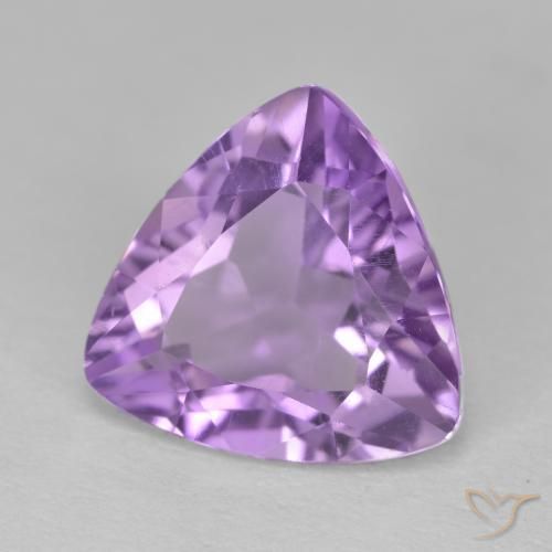 3.01 ct Violet Amethyst Stone, Natural Amethyst in Trillion Facet Shape for Sale