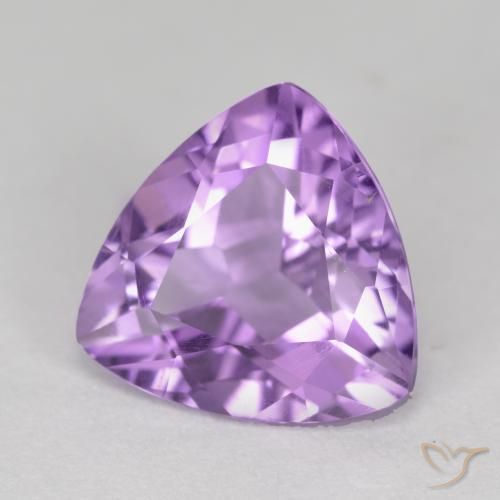 2.74 ct Violet Amethyst Stone, Natural Amethyst in Trillion Facet Shape for Sale