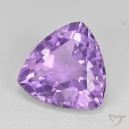 3.10 ct Violet Amethyst Stone, Natural Amethyst in Trillion Facet Shape for Sale