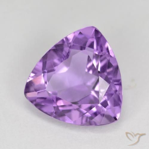2.79 ct Violet Amethyst Stone, Natural Amethyst in Trillion Facet Shape for Sale