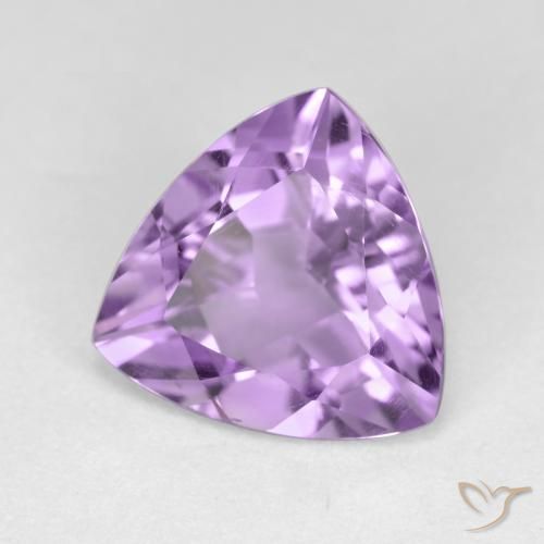 2.67 ct Violet Amethyst Stone, Natural Amethyst in Trillion Facet Shape for Sale