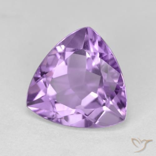 2.82 ct Violet Amethyst Stone, Natural Amethyst in Trillion Facet Shape for Sale