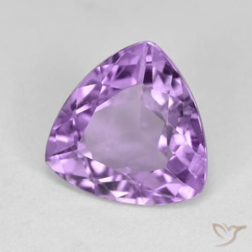 2.89 ct Violet Amethyst Stone, Natural Amethyst in Trillion Facet Shape for Sale