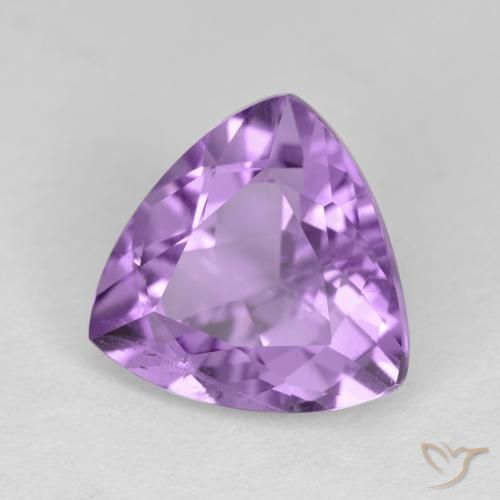 2.78 ct Violet Amethyst Stone, Natural Amethyst in Trillion Facet Shape for Sale