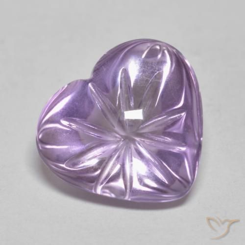 5.71 ct Violet Amethyst Stone, Natural Amethyst in Carved Heart Shape for Sale