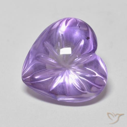 5.06ct Natural Medium Violet Amethyst, Heart, Transparent
