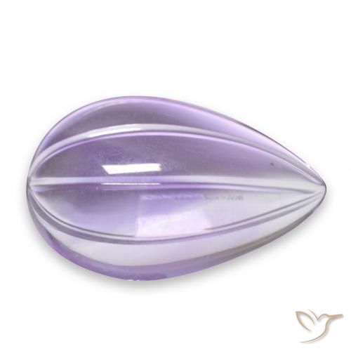 7.48 ct Violet Amethyst Stone, Natural Amethyst in Carved Pear Shape for Sale