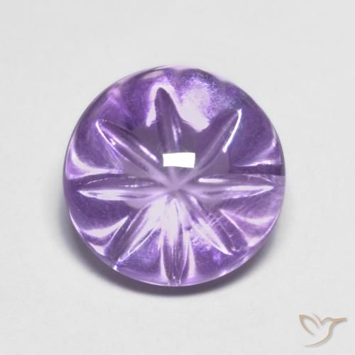 4.83ct Natural Medium Violet Amethyst, Round, Transparent