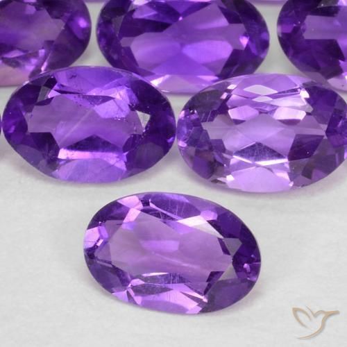 3.16 ctw Violet Amethyst Stones, Natural Amethyst in Oval Facet Shape for Sale