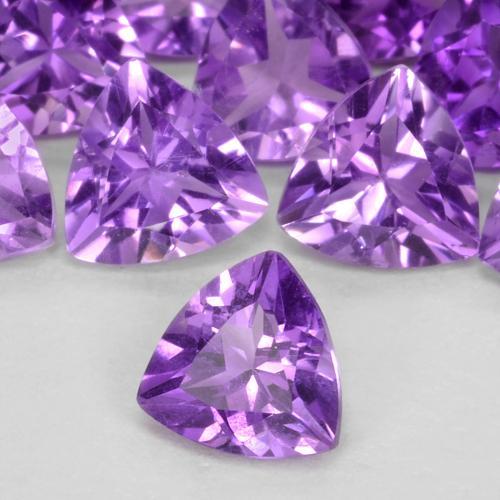 0.39 ct Violet Amethyst Stone, Natural Amethyst in Trillion Facet Shape for Sale