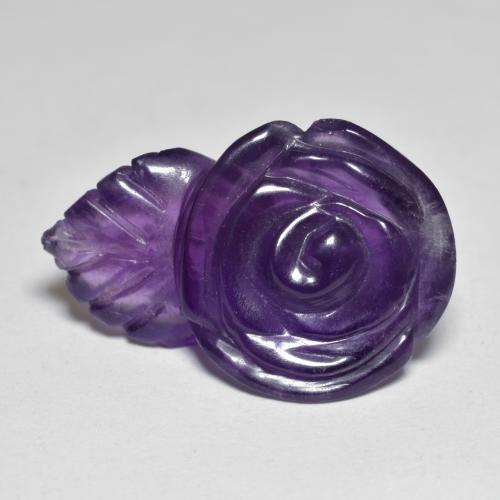 Темно-фиолетовый Аметист Камень - 11ct Фигурка Роза (ID: 579565)