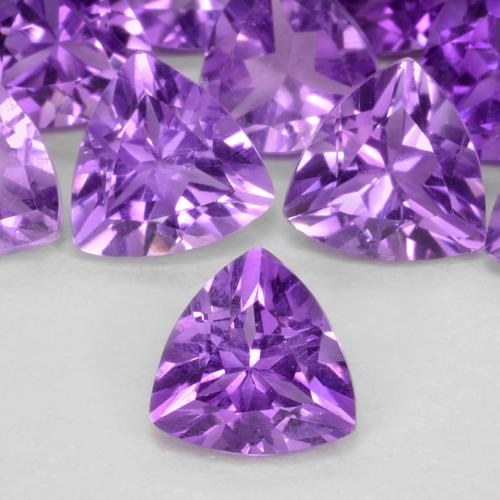 0.39 ctw Violet Amethyst Gemstones, Amethyst Gems in Trillion Facet Shape for Sale.