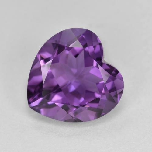 Violeta medio Amatista Gema - 4.6ct Forma de corazón (ID: 584152)