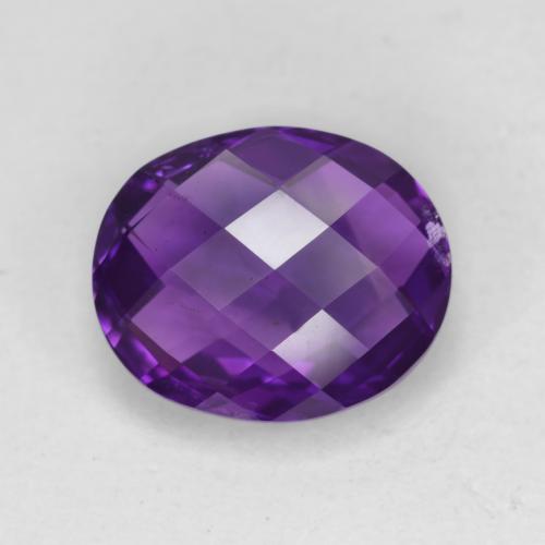Violet foncé Améthyste gemme - 4.7ct Damier Ovale (double face) (ID: 584153)