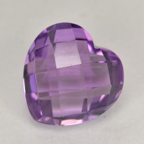 Medium Purplish Violet Аметист Камень - 4.2ct Форма Сердце шахматная огранка (двухсторонняя) (ID: 584710)
