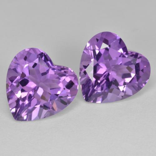 Medium Violet Amethyst Gem - 4.4ct Heart Facet (ID: 585395)