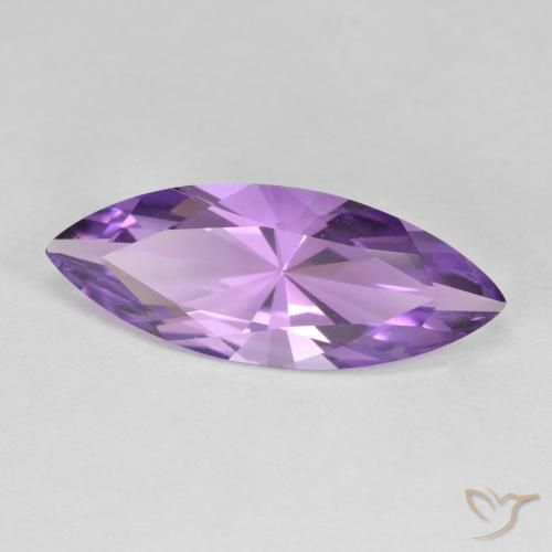2.94 ct Violet Amethyst Stone, Natural Amethyst in Marquise Facet Shape for Sale