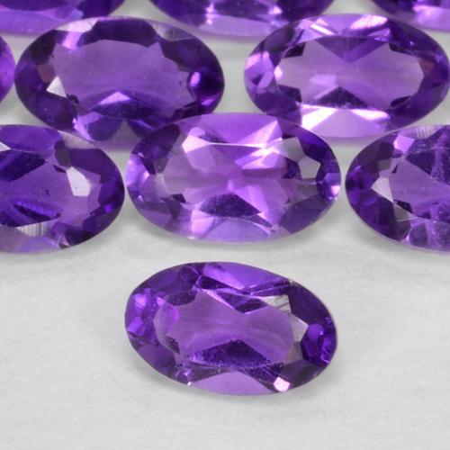 0.62 ctw Violet Amethyst Stones, Natural Amethyst in Oval Facet Shape for Sale