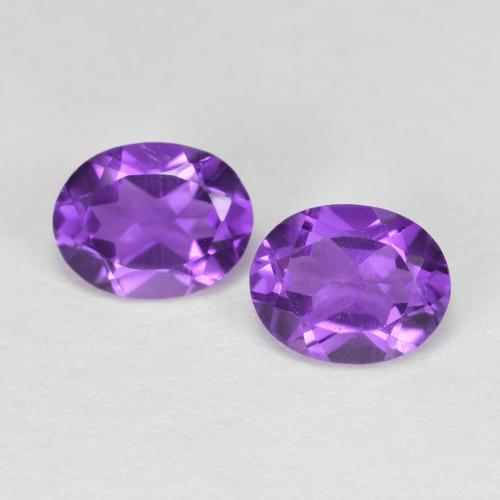 0.62 ctw Violet Amethyst Gemstones, Amethyst Gems in Oval Facet Shape for Sale.