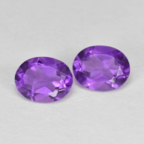 0.62 ctw Violet Amethyst Stones, Natural Amethyst in Oval Facet Shape for Sale