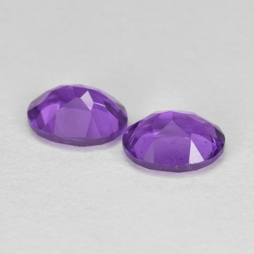 Amethyst Gemstones in 5 x 4 mm Size for Sale, Amethyst Stones in Medium-Dark Violet Color