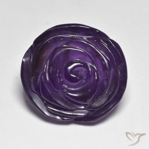 28.28ct Natural Dark Violet Amethyst, Flower Cut, Translucent