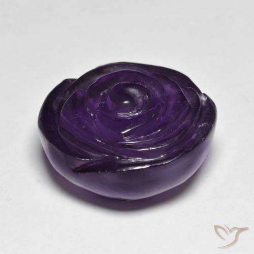 Amethyst Gemstone in 19.9 x 18.3 mm Size for Sale, Amethyst Stone in Dark Violet Color