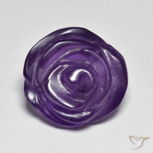11.31ct Natural Medium Violet Amethyst, Flower Cut, Translucent