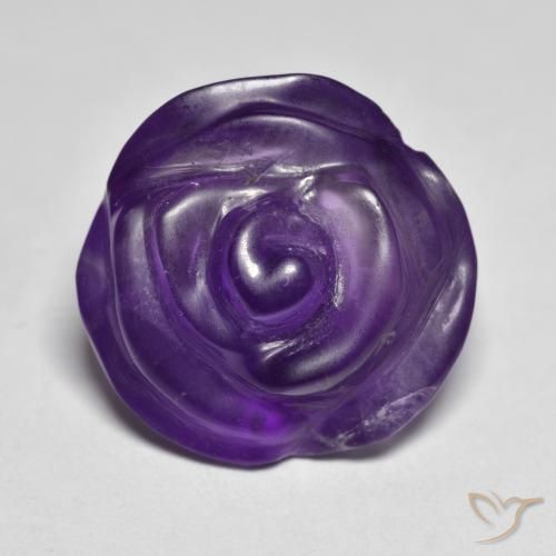 10.82ct Natural Medium Violet Amethyst, Flower Cut, Translucent