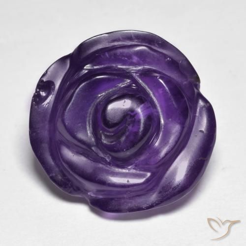 15.17ct Natural Medium Violet Amethyst, Flower Cut, Translucent