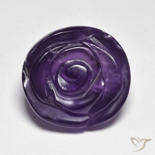 16.34ct Natural Deep Violet Amethyst, Flower Cut, Translucent